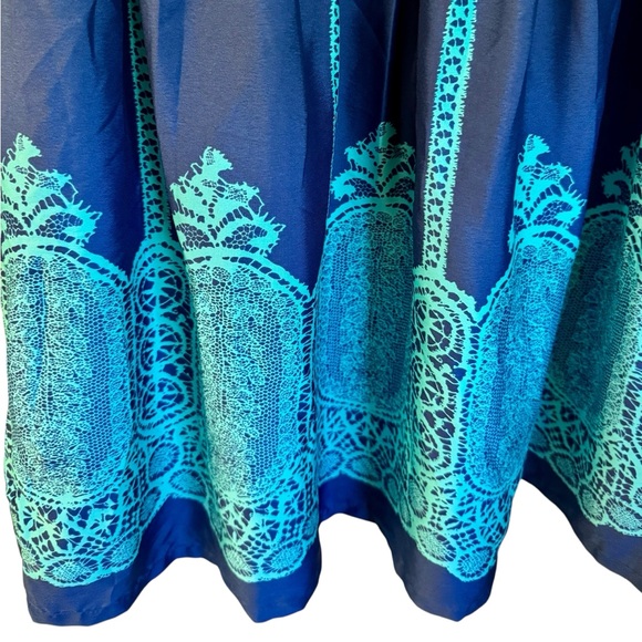 UP Ultra Pink Blue and Turquoise Sleeveless Knee-Length Dress – Size XL - Picture 5 of 7